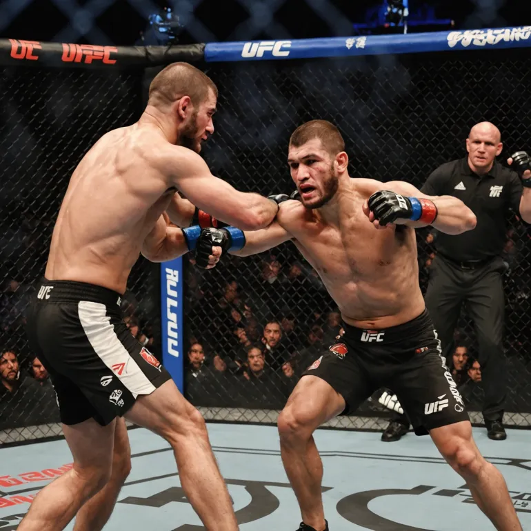 Драка на турнире UFC: как Диллон Дэнис столкнулся с бойцами из команды Хабиба